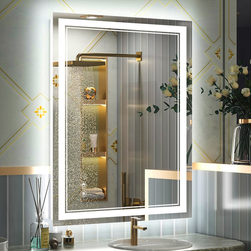 Isenhour led lighted bathroom mirror ivy bronx discount